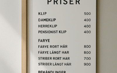 Frisør priser 2025 – Se aktuelle priser på klip & farve
