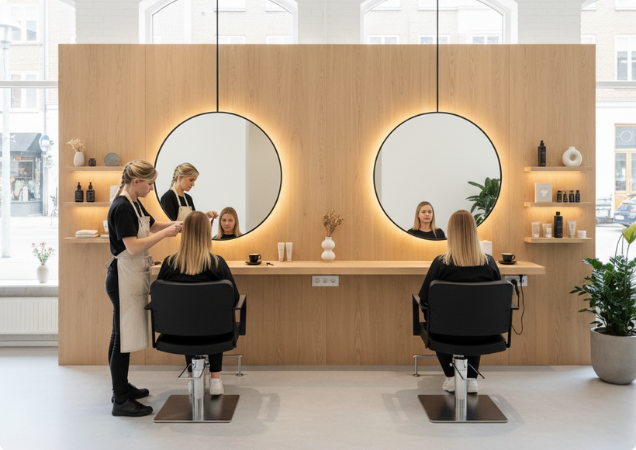 Kunder hos en dansk damefrisør